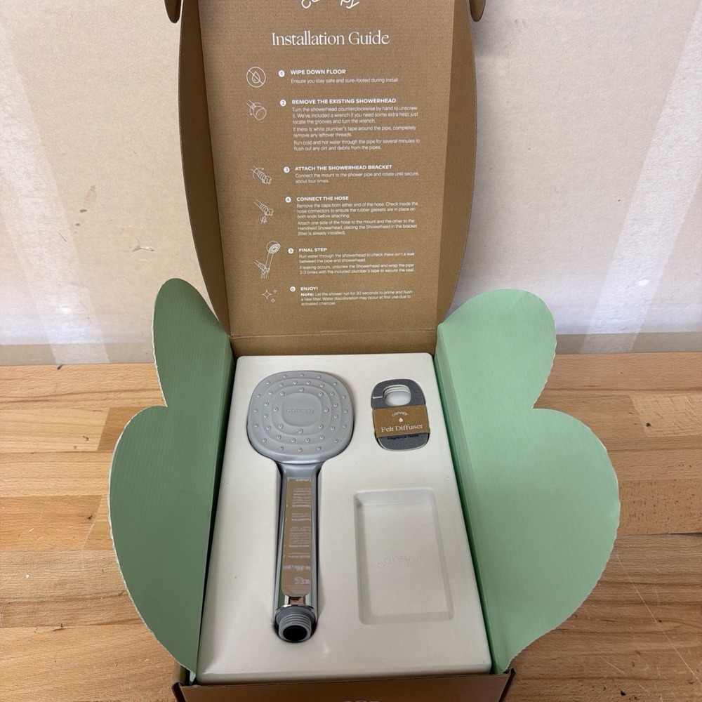 Canopy Handheld Filtered Showerhead & Scalp Massager High Pressure Open Box